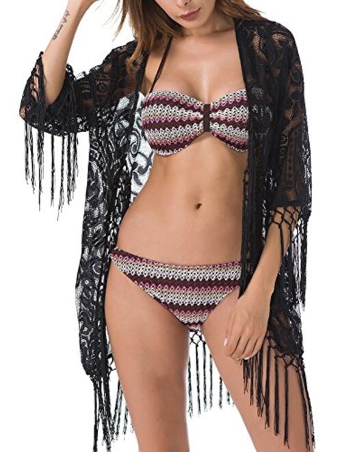 Upopby Women's Lace Beach Cover Up Swimwear Bikini Swimsuit Coverups, Cardigan