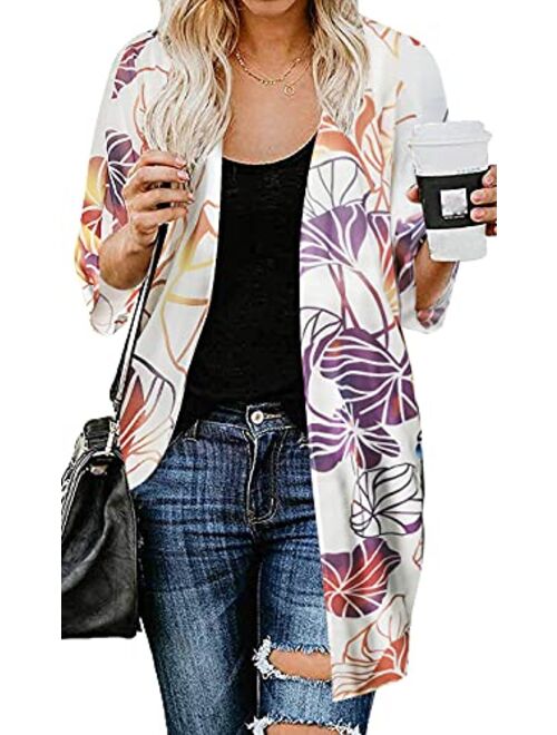 Womens Kimono Beach Cover Up Chiffon Cardigan Floral Tops Loose Capes