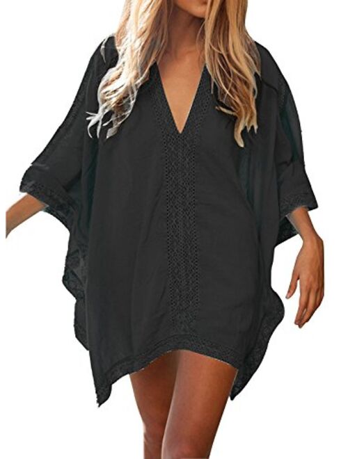 Walant Womens Solid Oversized Beach Cover Up Swimsuit Bathing Suit Beach Dress