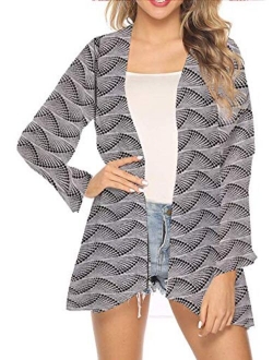 Spmor Women's Chiffon Boho Kimono Cardigan Beach Cover Shawl