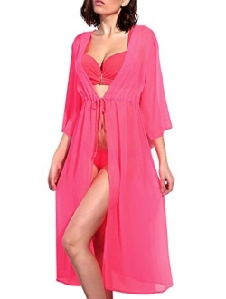 Upopby Women's Chiffon Long Swimsuit Cover Up Beach Swimwear Bikini Coverups Cardigan