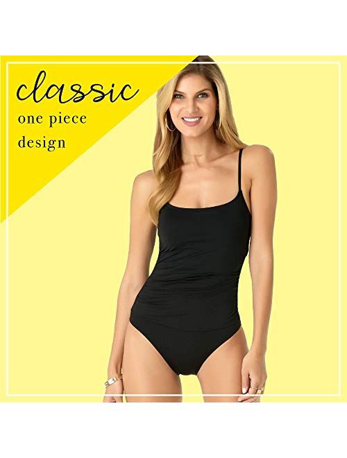 Anne Cole Women's Shirred Maillot Solid One-Piece Swimsuit