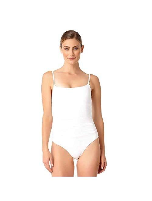 Anne Cole Women's Shirred Maillot Solid One-Piece Swimsuit