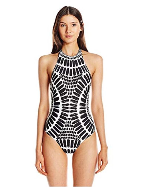 Trina Turk Women's High Neck Halter One Piece Swimsuit