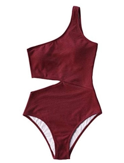 Women's Candy Rain One Shoulder One-Piece Swimsuit Bathing Suit