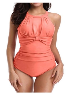 I2CRAZY Womens One Piece Swimsuits Mesh V Neck Monokini Bathing Suits Tummy Control Swimwear