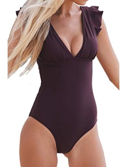 Women's Royal Elegance V Neck One Piece Swimsuit