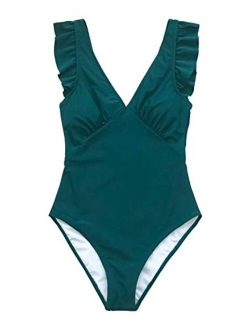 Women's Royal Elegance V Neck One Piece Swimsuit