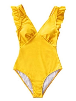 Women's Royal Elegance V Neck One Piece Swimsuit