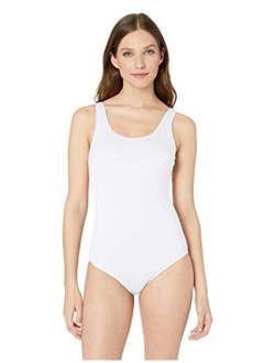 Ribbed One-Piece Swimsuit, Classic Bathing Suit, Women's Swimwear