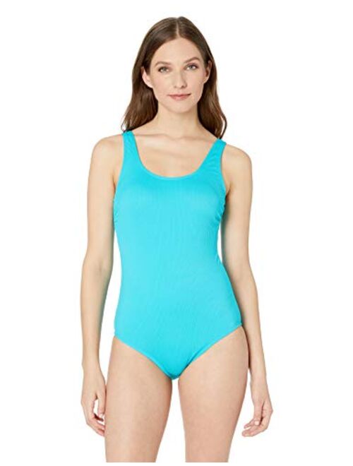 Catalina Ribbed One-Piece Swimsuit, Classic Bathing Suit, Women's Swimwear