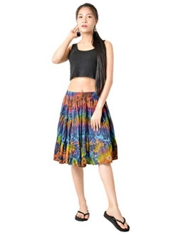 Orient Trail Women's Bohemian Hippie Tie Dye Knee Length Skirt