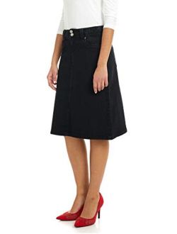 ESTEEZ Womens Denim Skirt Relaxed A-Line Jean - Modest - Below Knee Opaque - Sydney