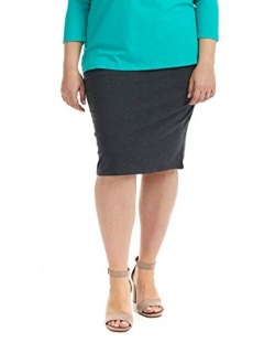 ESTEEZ Women's Pencil Skirt - Plus Size - Modest Stretchy Knee Length - Dallas