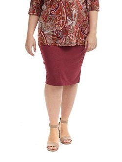 ESTEEZ Women's Pencil Skirt - Plus Size - Modest Stretchy Knee Length - Dallas