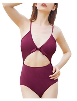 Enchanted Dream Women's One Piece Swimsuit Bathing Suit High Cut Low Back Tummy Control Athletic Swimwear