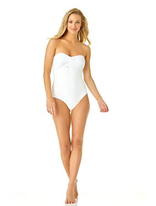 Catalina Women's Twist Front Bandeau One Piece Swimsuit