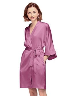 AW BRIDAL Women's Silky Robe, Satin Kimono Bathrobe for Wedding Party Brides Bridesmaids Loungewear