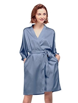 AW BRIDAL Women's Silky Robe, Satin Kimono Bathrobe for Wedding Party Brides Bridesmaids Loungewear