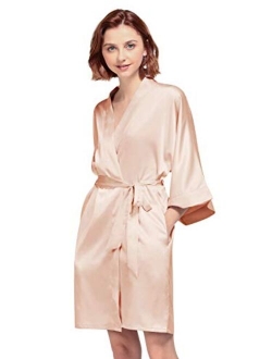 AW BRIDAL Women's Silky Robe, Satin Kimono Bathrobe for Wedding Party Brides Bridesmaids Loungewear