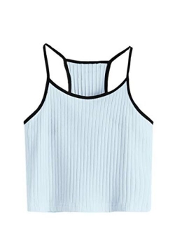 Women's Summer Basic Sexy Strappy Sleeveless Racerback Crop Top