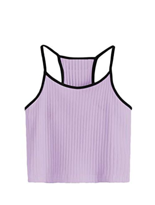 SheIn Women's Summer Basic Sexy Strappy Sleeveless Racerback Crop Top