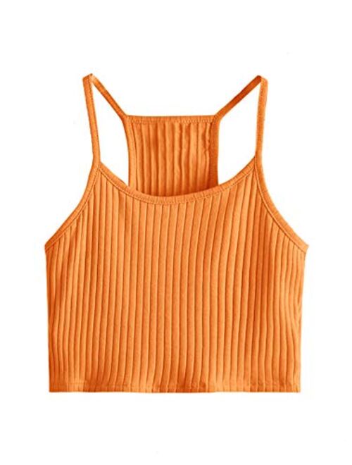 SheIn Women's Summer Basic Sexy Strappy Sleeveless Racerback Crop Top