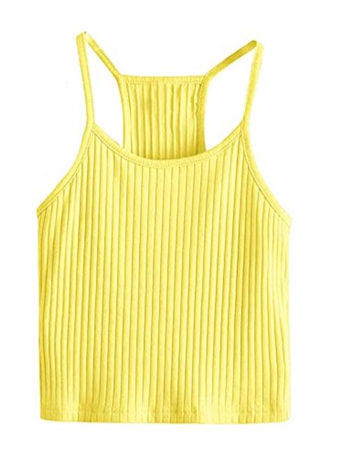 SheIn Women's Summer Basic Sexy Strappy Sleeveless Racerback Crop Top