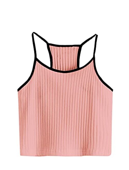 SheIn Women's Summer Basic Sexy Strappy Sleeveless Racerback Crop Top