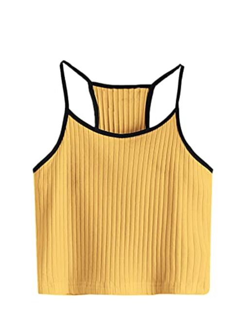 SheIn Women's Summer Basic Sexy Strappy Sleeveless Racerback Crop Top