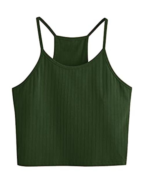 SheIn Women's Summer Basic Sexy Strappy Sleeveless Racerback Crop Top