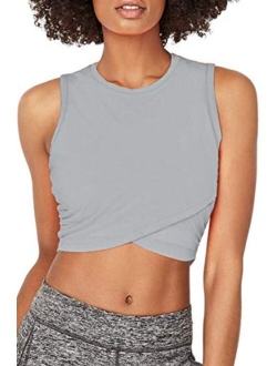 Sanutch Crop Top Workout Shirts Yoga Workout Crop Tops for Women