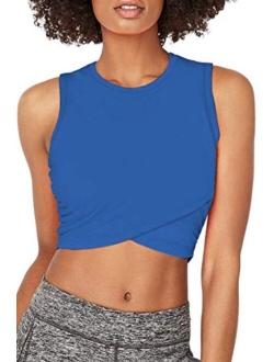 Sanutch Crop Top Workout Shirts Yoga Workout Crop Tops for Women