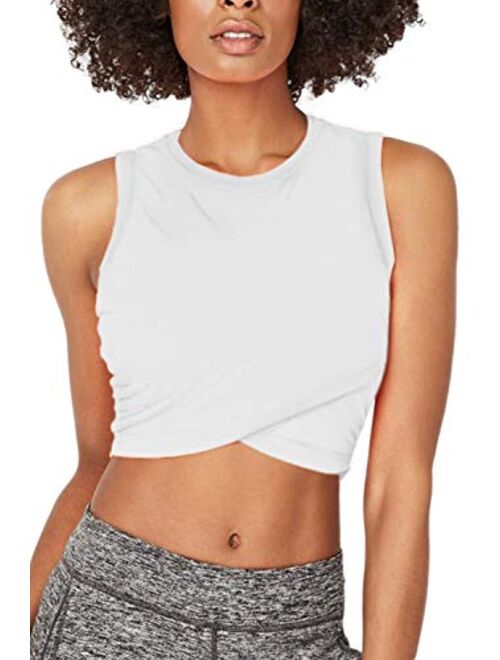 Sanutch Crop Top Workout Shirts Yoga Workout Crop Tops for Women