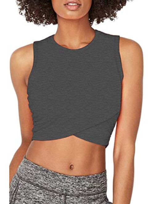 Sanutch Crop Top Workout Shirts Yoga Workout Crop Tops for Women