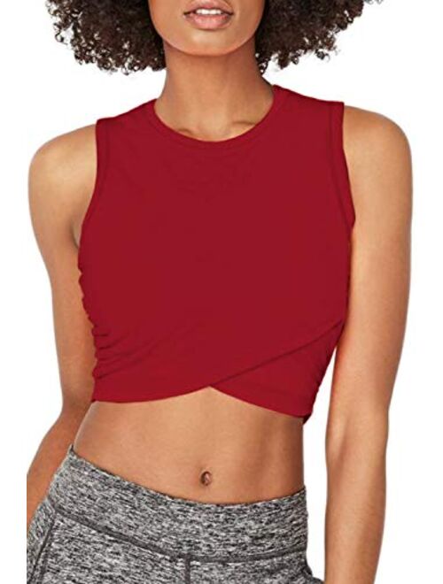 Sanutch Crop Top Workout Shirts Yoga Workout Crop Tops for Women