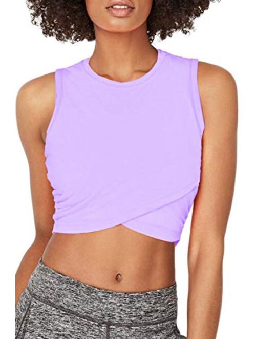 Sanutch Crop Top Workout Shirts Yoga Workout Crop Tops for Women