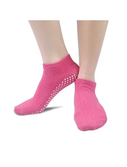 Sticky Barre Grips Slipper Socks - Elutong 1 OR 3 Pack Non Slip with grippers Yoga Pilates Ballet Skid for Women