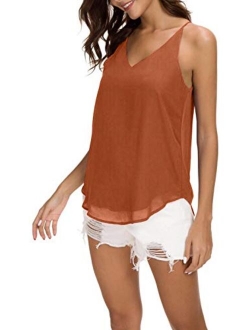 Women's V-Neck Chiffon Spaghetti Strap Cami Top