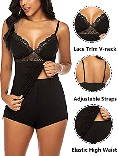 Avidlove Womens Sleepwear Lace Pajamas Cami PJS Set Sexy Nightwear