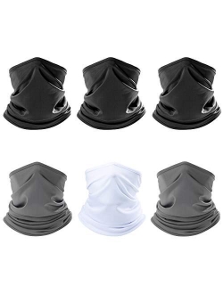 IRELIA 6 Pack Neck Gaiter Scarf Headwear Breathable Bandana