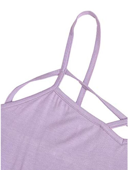 SweatyRocks Women's Spaghetti Strap Crop Top Criss Cross Camisole Tank Tops