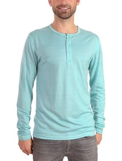 Woolly Clothing Men's Merino Wool Long Sleeve Henley - Everyday Weight - Wicking Breathable Anti-Odor