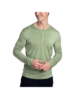 Woolly Clothing Men's Merino Wool Long Sleeve Henley - Everyday Weight - Wicking Breathable Anti-Odor