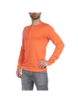 Woolly Clothing Men's Merino Wool Long Sleeve Henley - Everyday Weight - Wicking Breathable Anti-Odor