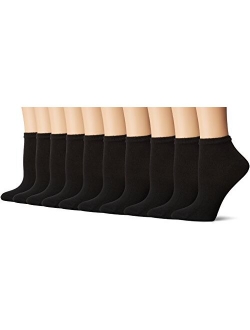 Women's Flat Knit Low Cut Socks, 10 Pairs