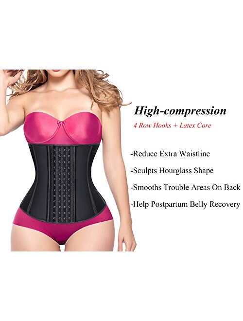 YIANNA Waist Trainer Corset for Weight Loss Latex Colombiana Waist Cincher Slimming Hourglass Body Shaper