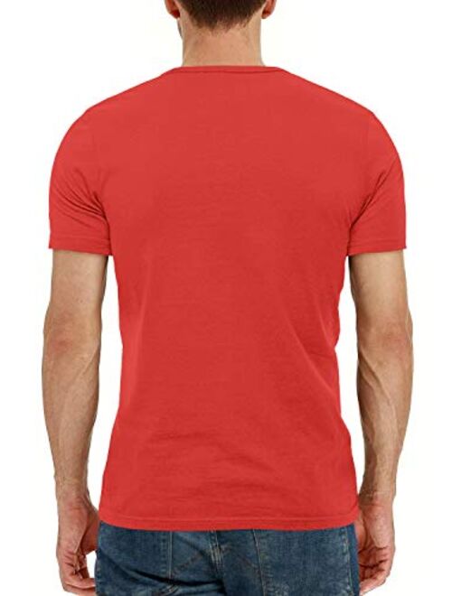 YTD Men's Casual Slim Fit Short Sleeve Henley T-Shirts Cotton Shirts