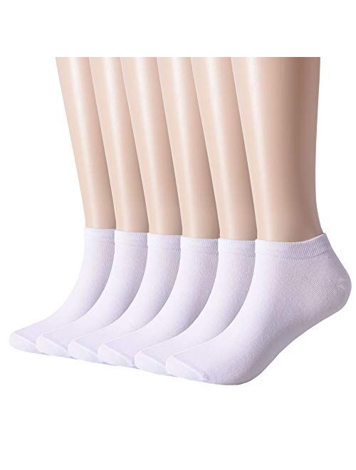 Women's Black Thin Cotton Socks Hight/Low Ankle Socks, 6-9 Pairs LightWeight Ladies Dress Socks