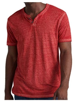 Men's Venice Burnout Notch Neck Tee Shirt